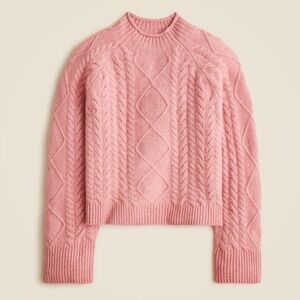 J. Crew rollneck Pink Cable Knit Women's Sweater
